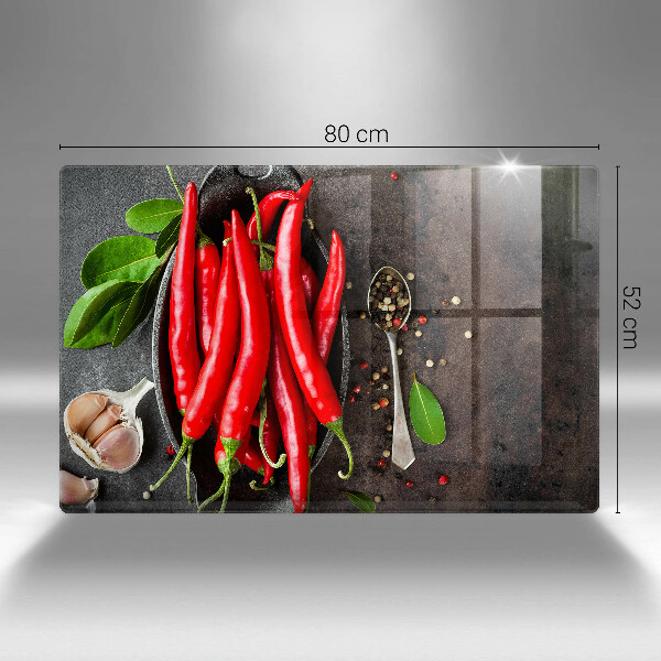 Induction hob protector Red chili peppers