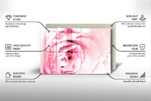 Worktop saver Rosa drops and rose flower