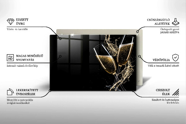 Worktop saver Champagne glasses