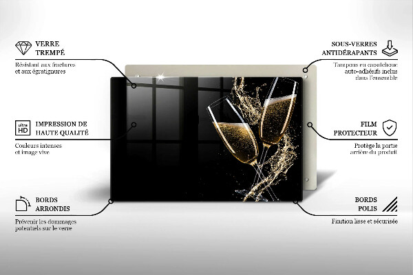 Worktop saver Champagne glasses