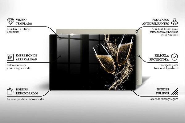 Worktop saver Champagne glasses
