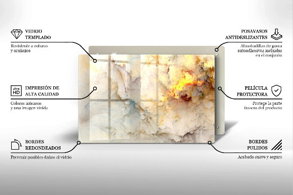 Worktop saver Marble texture with gold