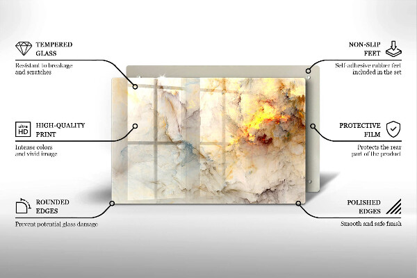 Worktop saver Marble texture with gold