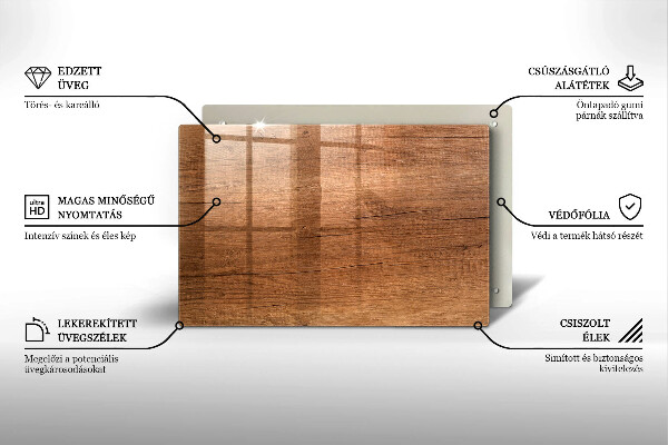 Induction hob protector Wood texture