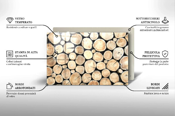 Induction hob protector Wood trunks of the tree