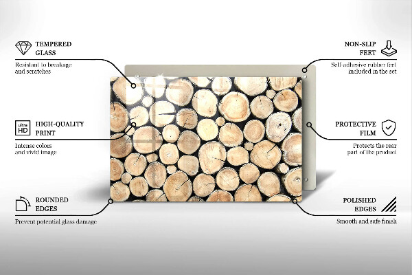 Induction hob protector Wood trunks of the tree
