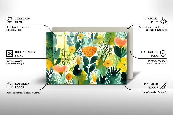 Worktop saver Painted flowers