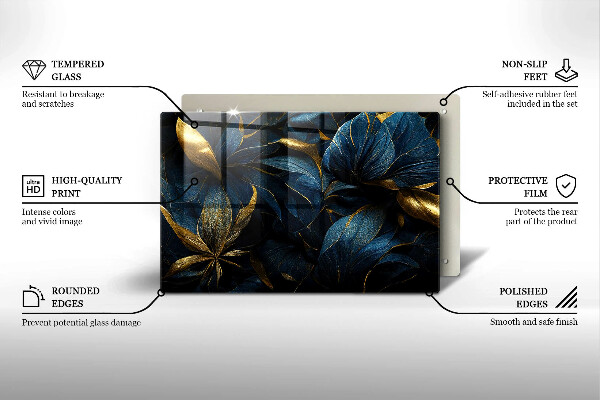 Worktop saver Decorative leaves with gold