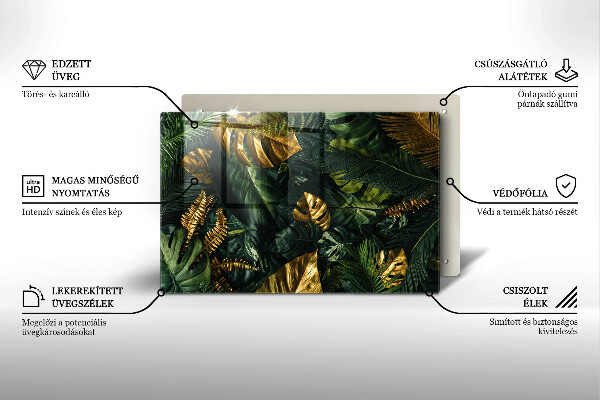 Worktop saver Monstera golden leaves