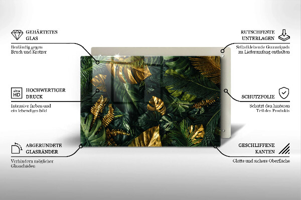 Worktop saver Monstera golden leaves