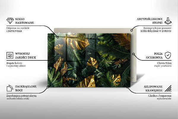 Worktop saver Monstera golden leaves