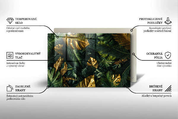 Worktop saver Monstera golden leaves