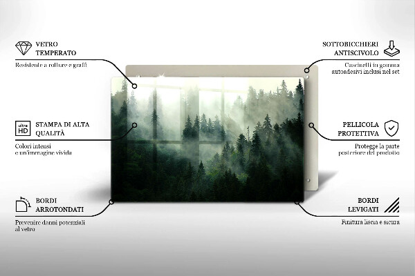Worktop saver Landscape of a hazy forest