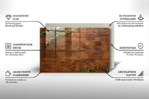 Worktop saver Wooden boards and leaves