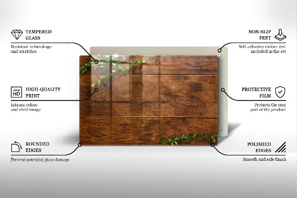 Worktop saver Wooden boards and leaves