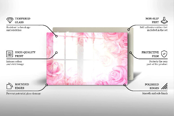 Worktop saver Delicate background roses
