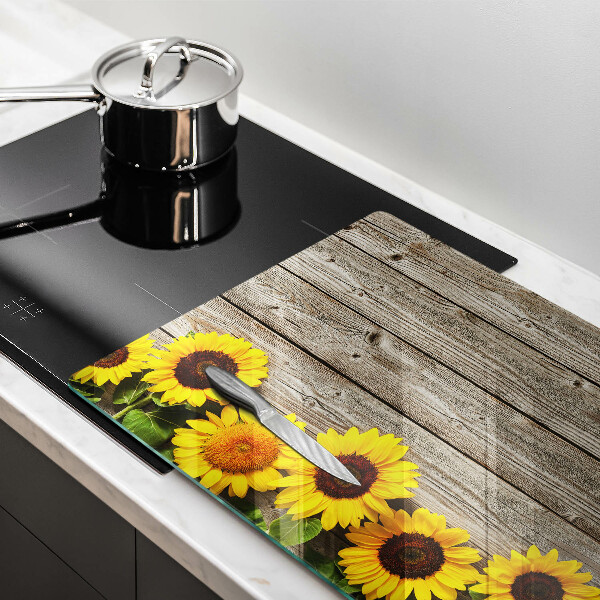 Induction hob protector Sunflowers on the boards
