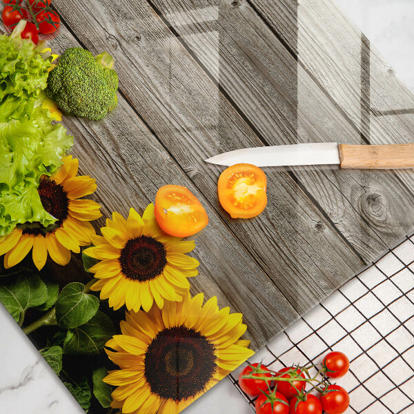 Induction hob protector Sunflowers on the boards