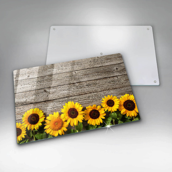Induction hob protector Sunflowers on the boards