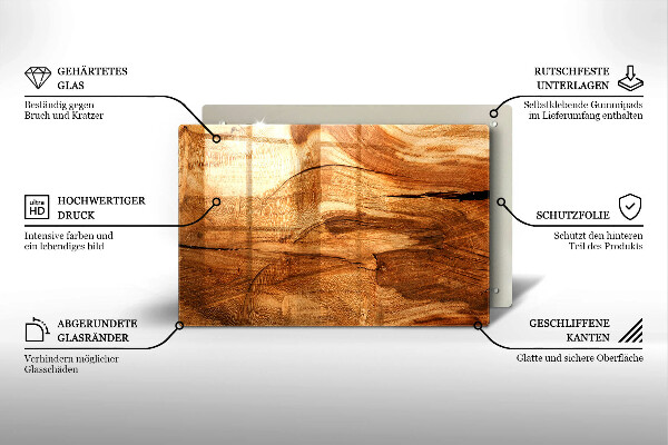 Induction hob protector Wooden board texture