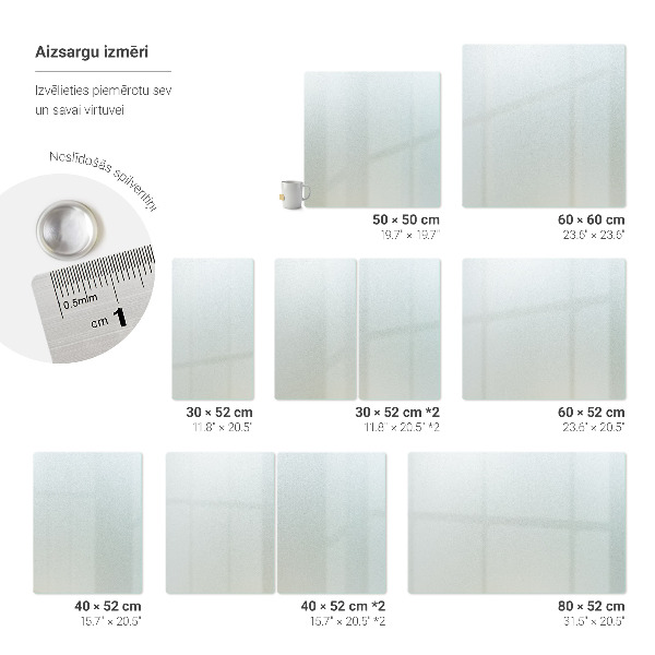 Glass worktop protector measuring 15.7×20.5 inches