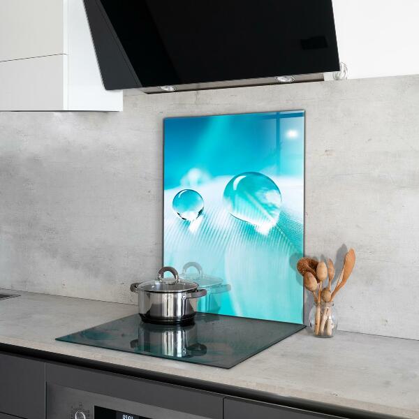 Kitchen splashback Dew on delicate feather