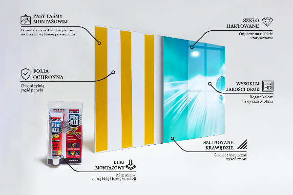 Kitchen splashback Dew on delicate feather