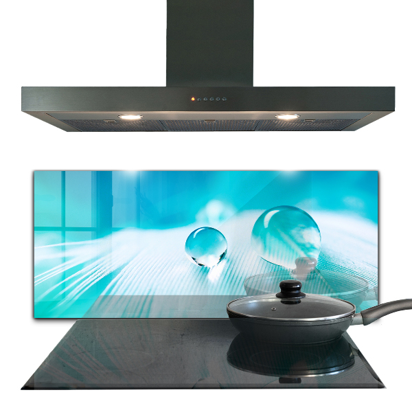 Kitchen splashback Dew on delicate feather