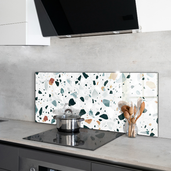 Kitchen splashback Gray quartz terrazzo texture