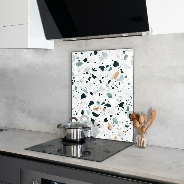Kitchen splashback Gray quartz terrazzo texture