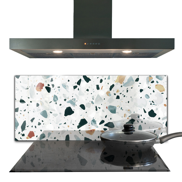 Kitchen splashback Gray quartz terrazzo texture