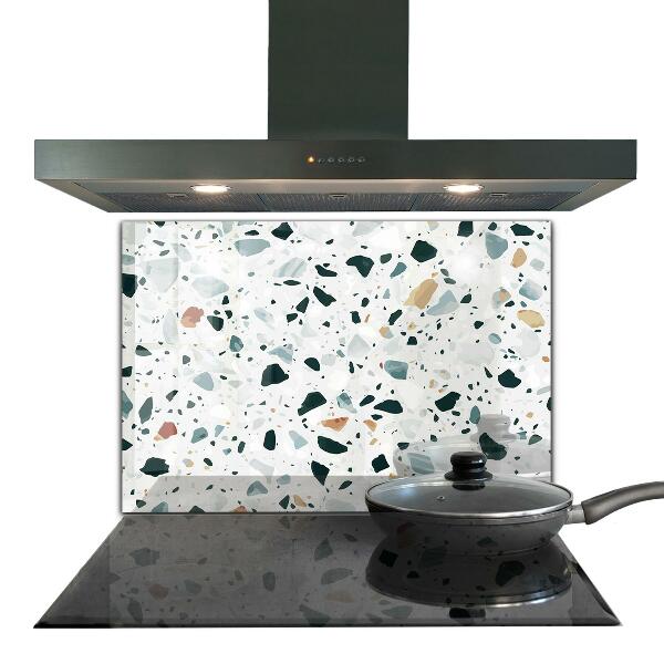 Kitchen splashback Gray quartz terrazzo texture