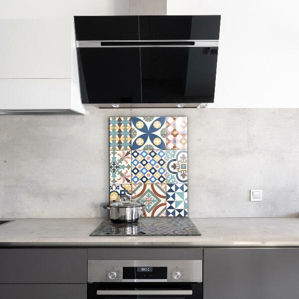 Glass splashback Portuguese mosaic ornaments