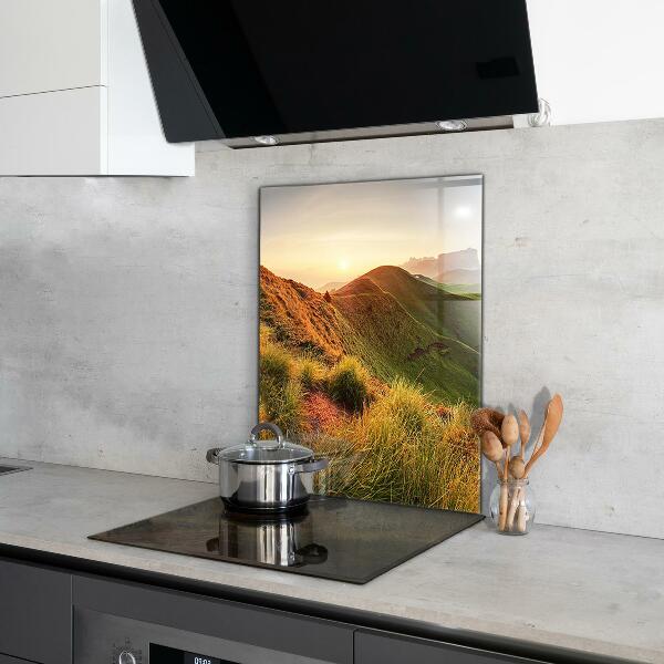 Kitchen splashback Mountain glade sunrise
