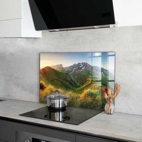 Kitchen splashback Mountain glade sunrise