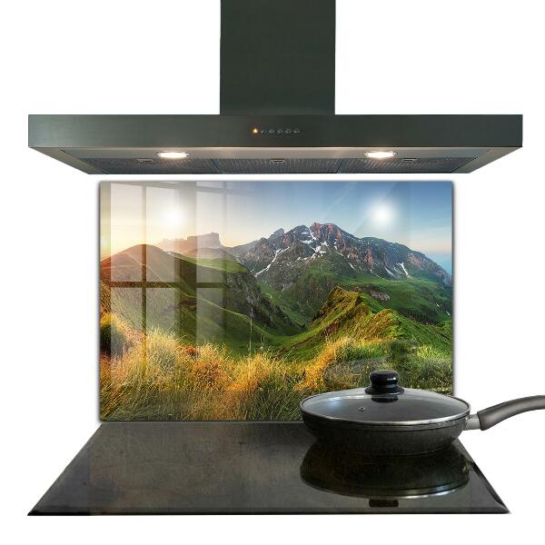 Kitchen splashback Mountain glade sunrise