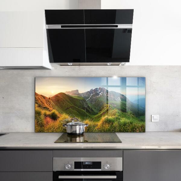 Kitchen splashback Mountain glade sunrise