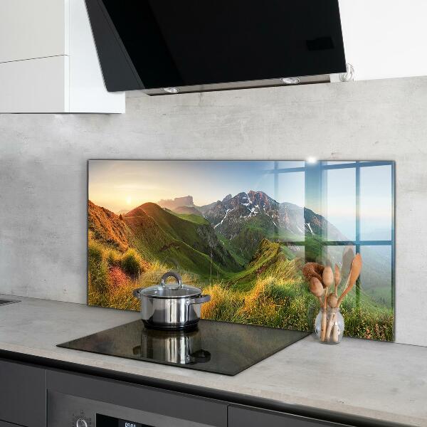 Kitchen splashback Mountain glade sunrise