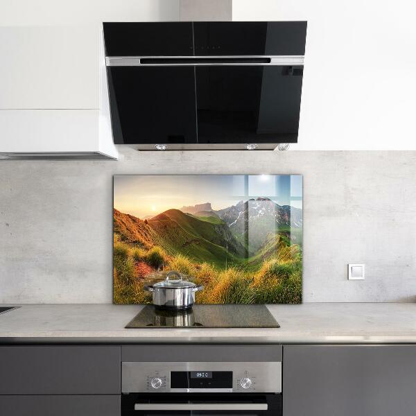 Kitchen splashback Mountain glade sunrise