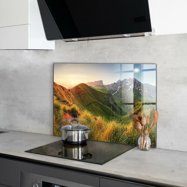 Kitchen splashback Mountain glade sunrise