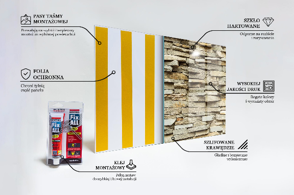 Glass splashback Natural bricks