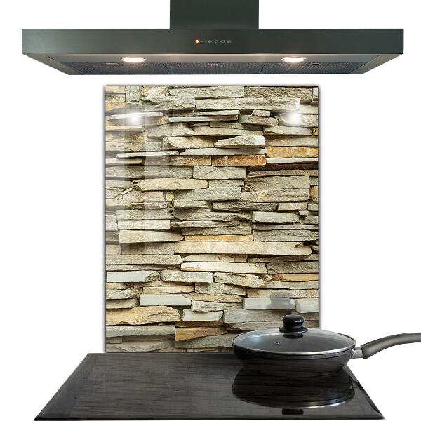 Glass splashback Natural bricks
