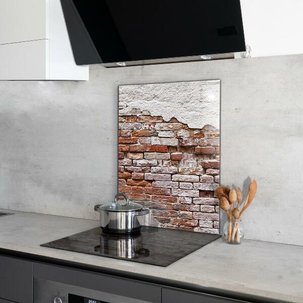 Glass splashback Stone brick wall