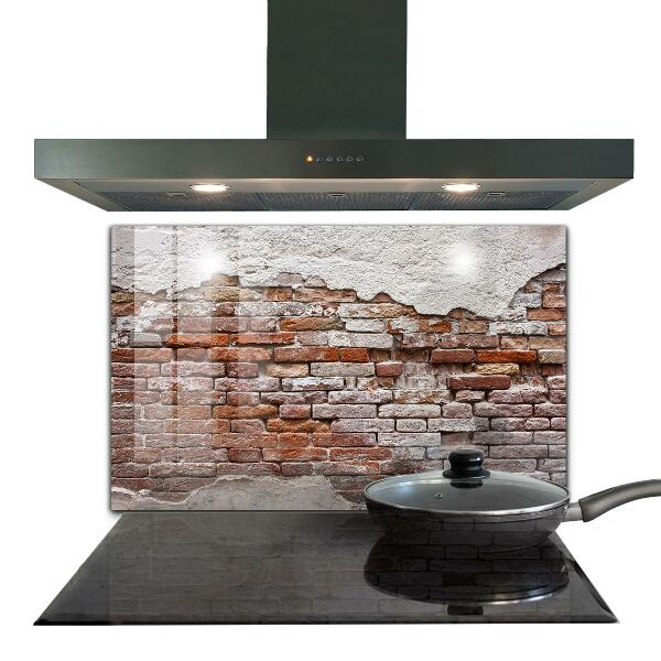 Glass splashback Stone brick wall