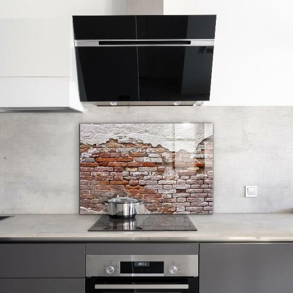 Glass splashback Stone brick wall