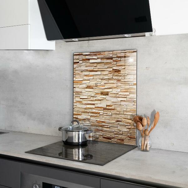 Glass splashback Natural stone wall