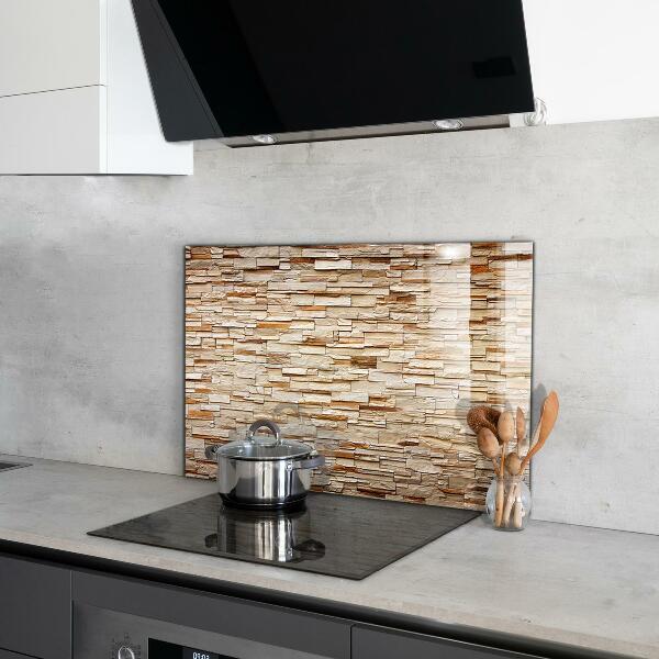 Glass splashback Natural stone wall