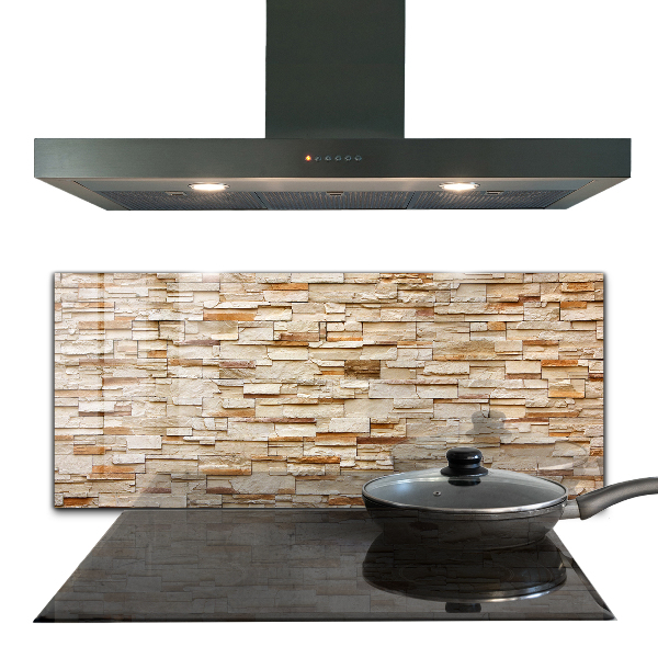 Glass splashback Natural stone wall