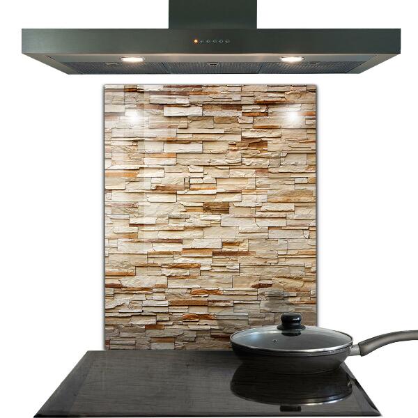 Glass splashback Natural stone wall