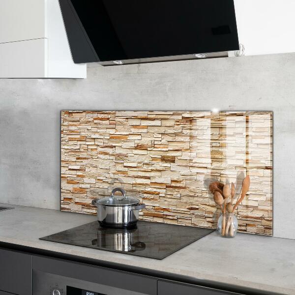 Glass splashback Natural stone wall